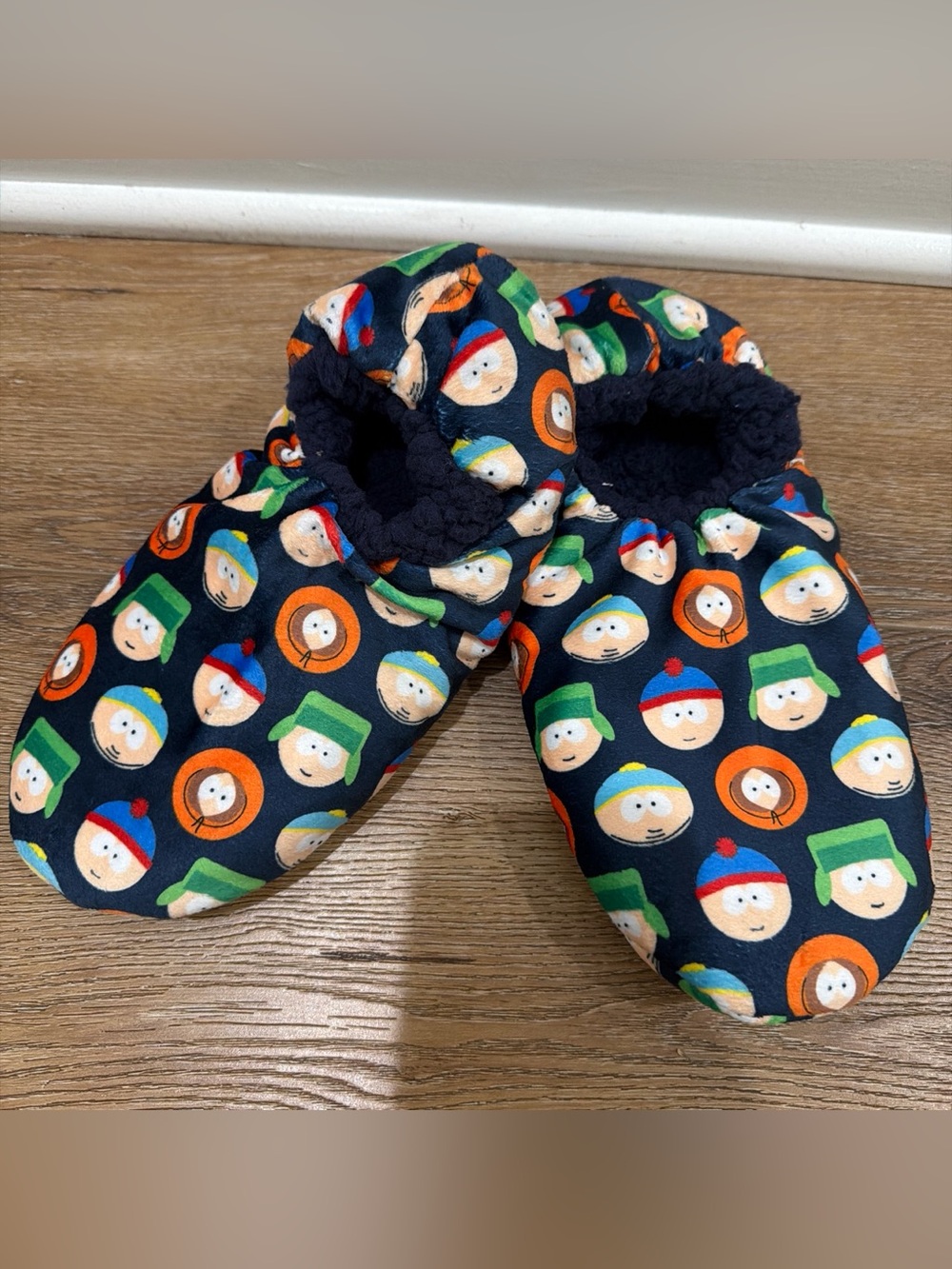 Men's Navy Character-Print Cozy Footies
